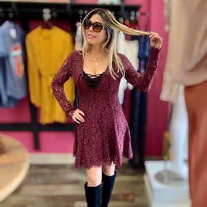 Lovers + Friends Mercury Dress - Merlot